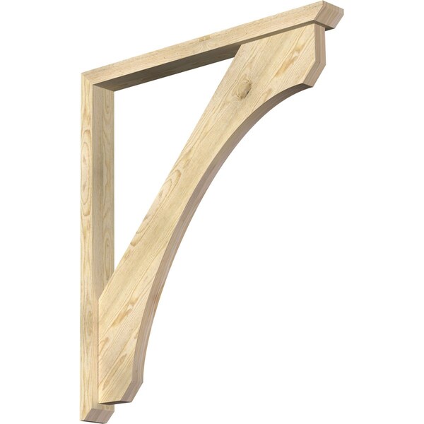 Ekena Millwork Legacy Slat Rough Sawn Bracket w/ Offset Brace, Douglas Fir, 4"W x 38"D x 44"H BKT0402X38X44LEC06RDF - main